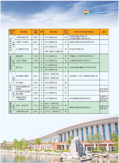 2023年东营市技师学院招生简章 招生专业有哪些