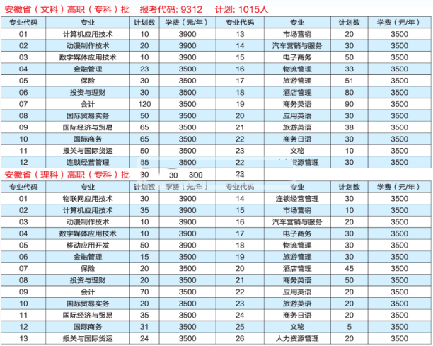 安徽国际商务职业学院2016年招生简章