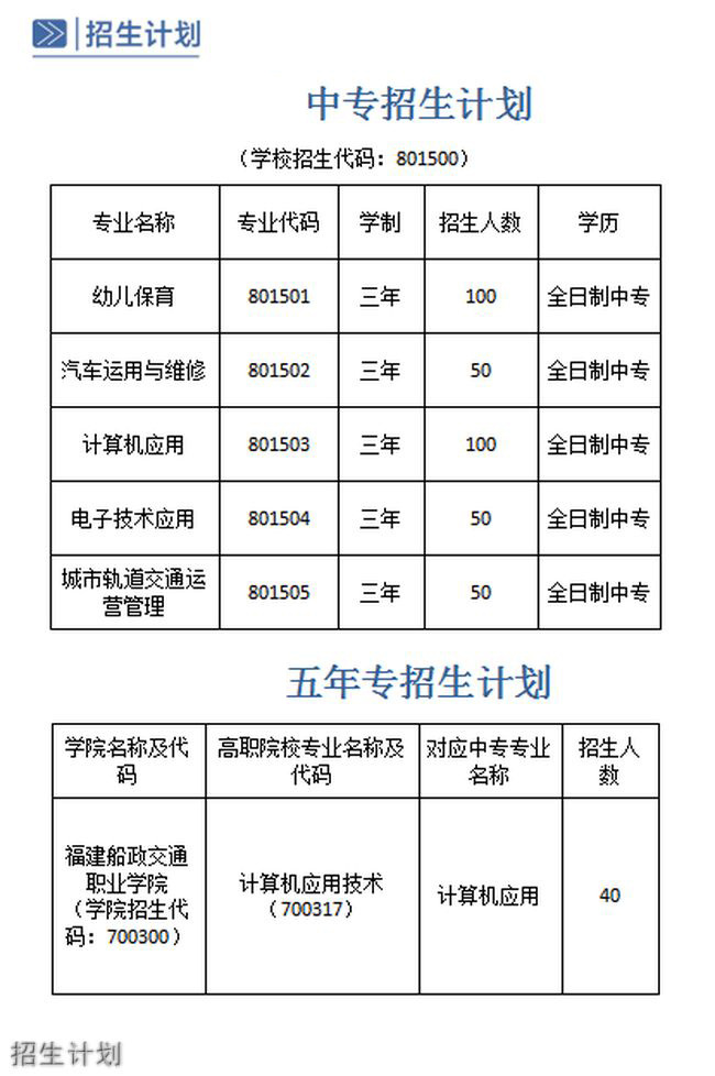 政和中职招生计划